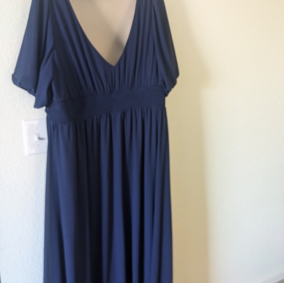 Ever Pretty Navy/Royal Blue V-Neck Formal Evening Gown Bridesmaid Dress with Sle - Picture 12 of 12